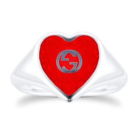 gucci heart ring with trademark|gucci heart ring sterling silver.